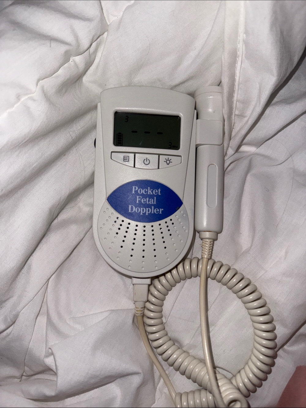 Pocket Fetal Doppler - White Portable Prenatal Monitor